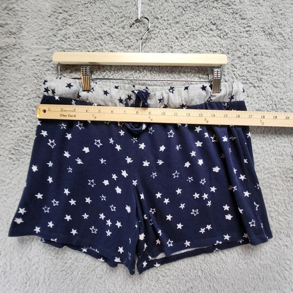 Lucky Brand Shorts Women's Medium Navy Blue Gray Star Print Stretch Drawstring